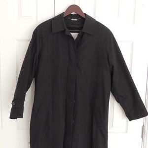 London Fog Black Womens Long Trench Coat with Zip Out Liner Size 4 R